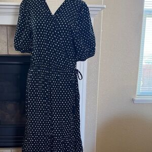 Knox Rose Black Maxi Dress with White Dot Print